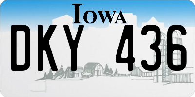 IA license plate DKY436