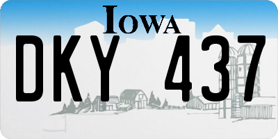 IA license plate DKY437