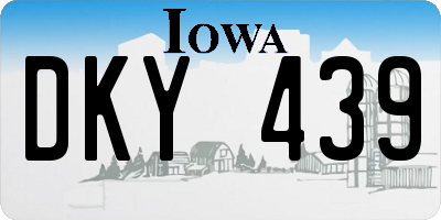 IA license plate DKY439