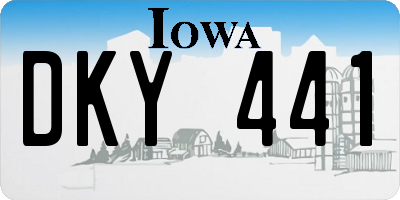 IA license plate DKY441