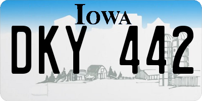 IA license plate DKY442