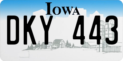 IA license plate DKY443
