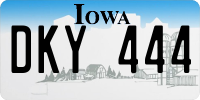 IA license plate DKY444