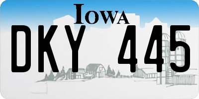 IA license plate DKY445