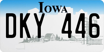 IA license plate DKY446
