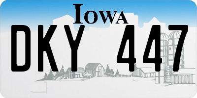 IA license plate DKY447