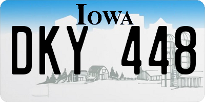 IA license plate DKY448