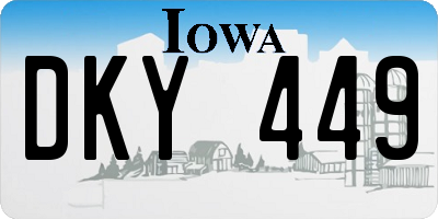 IA license plate DKY449