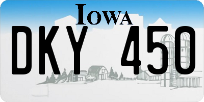 IA license plate DKY450
