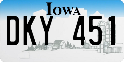 IA license plate DKY451