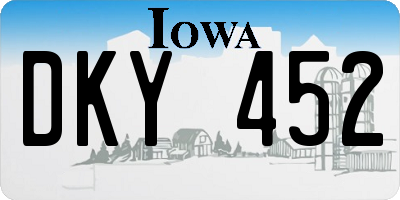 IA license plate DKY452