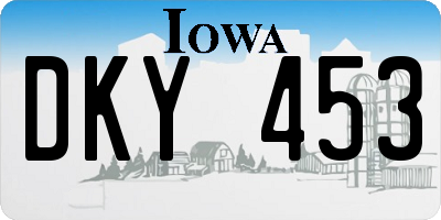 IA license plate DKY453