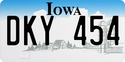 IA license plate DKY454