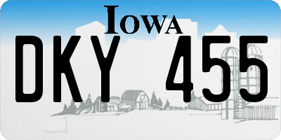 IA license plate DKY455