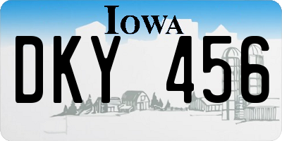 IA license plate DKY456