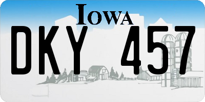 IA license plate DKY457