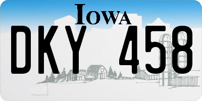 IA license plate DKY458