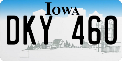 IA license plate DKY460