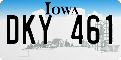 IA license plate DKY461