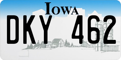 IA license plate DKY462