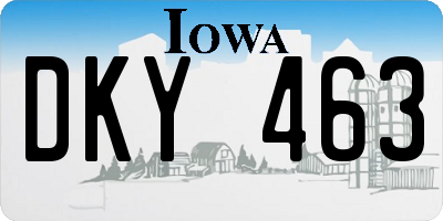 IA license plate DKY463