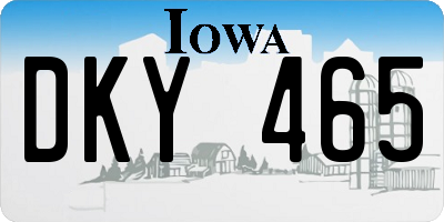 IA license plate DKY465