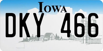 IA license plate DKY466