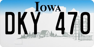 IA license plate DKY470