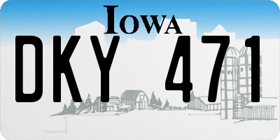 IA license plate DKY471