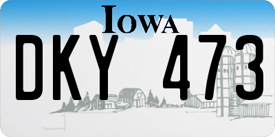 IA license plate DKY473