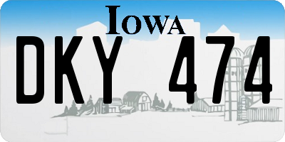 IA license plate DKY474