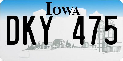 IA license plate DKY475