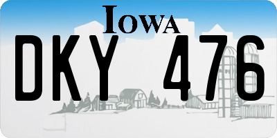IA license plate DKY476