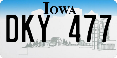 IA license plate DKY477