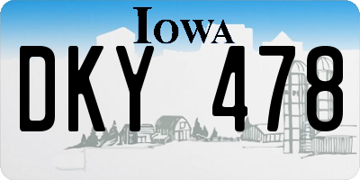 IA license plate DKY478
