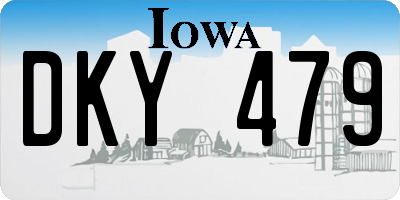 IA license plate DKY479
