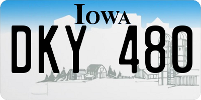 IA license plate DKY480