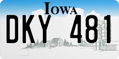 IA license plate DKY481