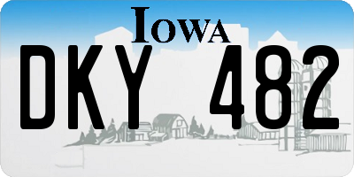 IA license plate DKY482
