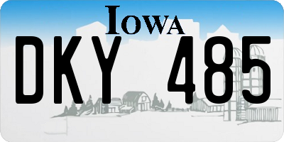 IA license plate DKY485