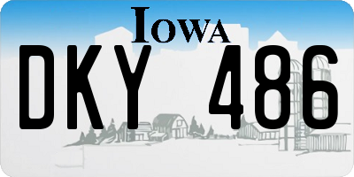 IA license plate DKY486