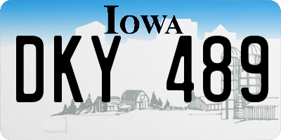 IA license plate DKY489