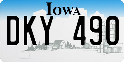 IA license plate DKY490