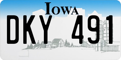IA license plate DKY491