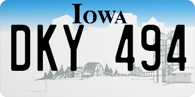 IA license plate DKY494