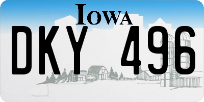 IA license plate DKY496