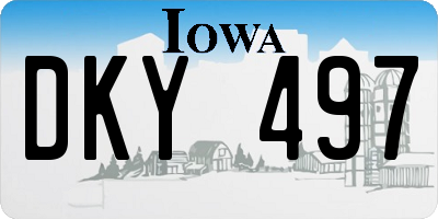 IA license plate DKY497
