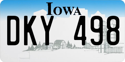 IA license plate DKY498