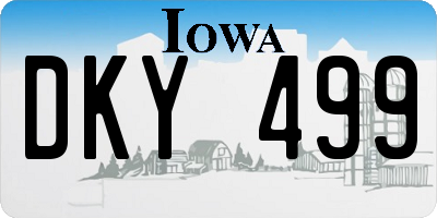 IA license plate DKY499