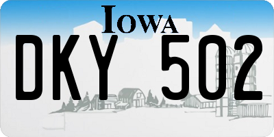 IA license plate DKY502